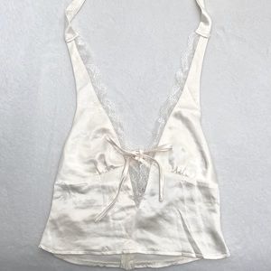 BRAND NEW ivory colored halterneck top with lace detailing
